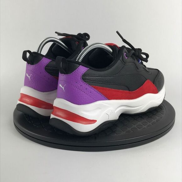 Puma Cilia Lux Black Leather Running Shoes Red/Purple 370282-08 Women’s Size 9 - Picture 5 of 12